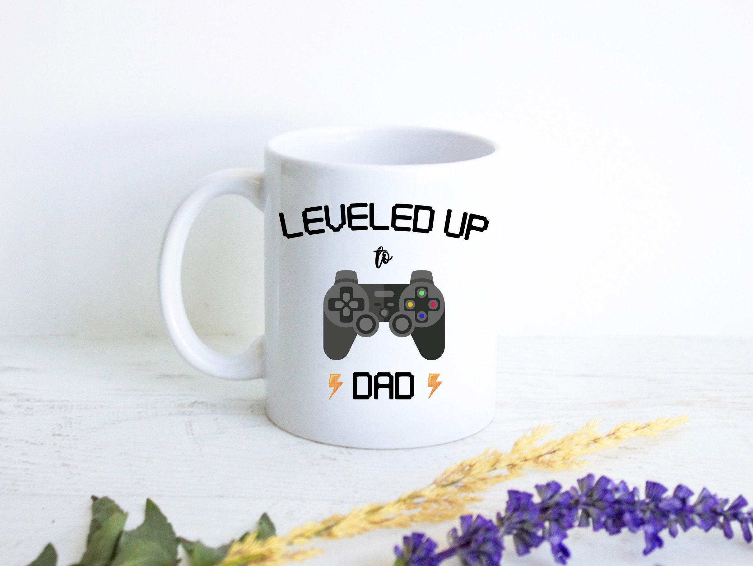 Leveled Up to Dad PlayStation - White Ceramic Mug