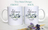 Blue Floral Bridesmaid Custom Name With Date - White Ceramic Mug