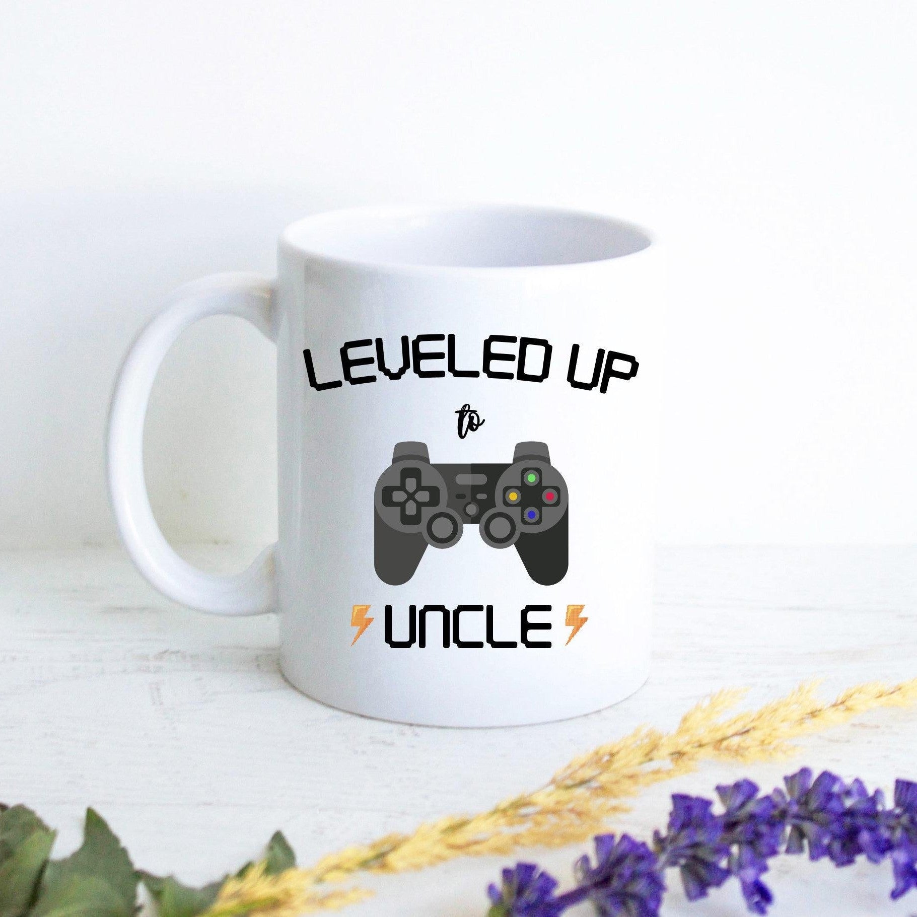 Leveled Up to Uncle Playstation - White Ceramic Mug