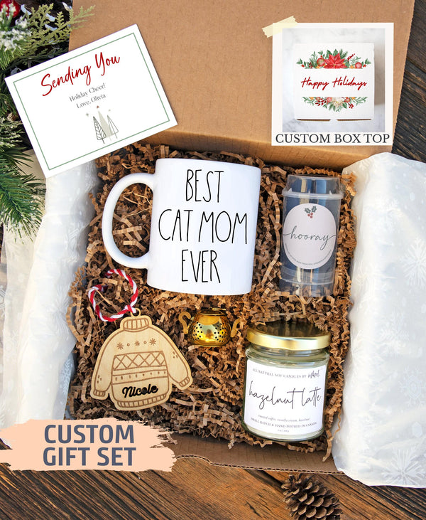 Personalized Christmas Gift Box for Cat Mom
