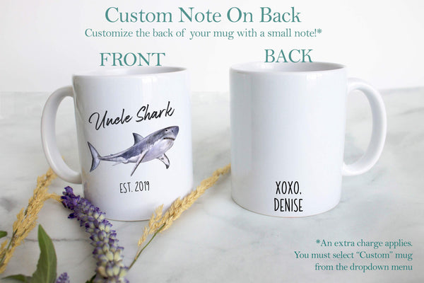 Uncle Shark Watercolor - White Ceramic Mug