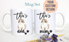Personalized Tabby Kitten Mom and Dad Individual or Mug Set - White Ceramic Kitten Custom Mug