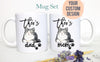 Personalized Tabby Cat Mom and Dad Individual or Mug Set- White Ceramic Custom Mug