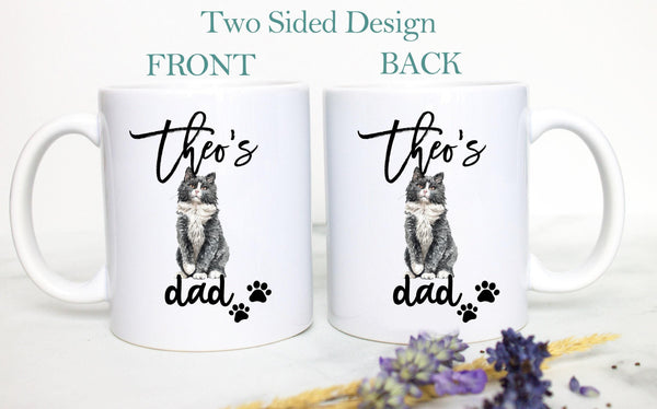 Personalized Norwegian Cat Mom and Dad Individual or Mug Set #2 - White Ceramic Custom Mug