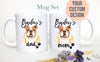 Personalized Bulldog Mom and Dad Individual or Mug Set - White Ceramic Custom Mug