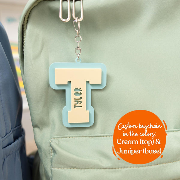 Personalized Kids Backpack: Laser Engraved Name Keychain, Nylon School Bag