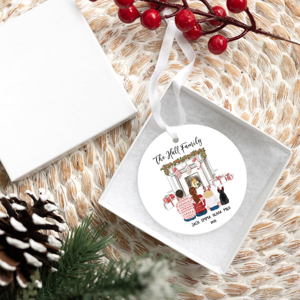 Personalized Family Christmas Ornament 2025 – Custom Family Name Ornament, Ceramic Holiday Keepsake, Family Christmas Gift
