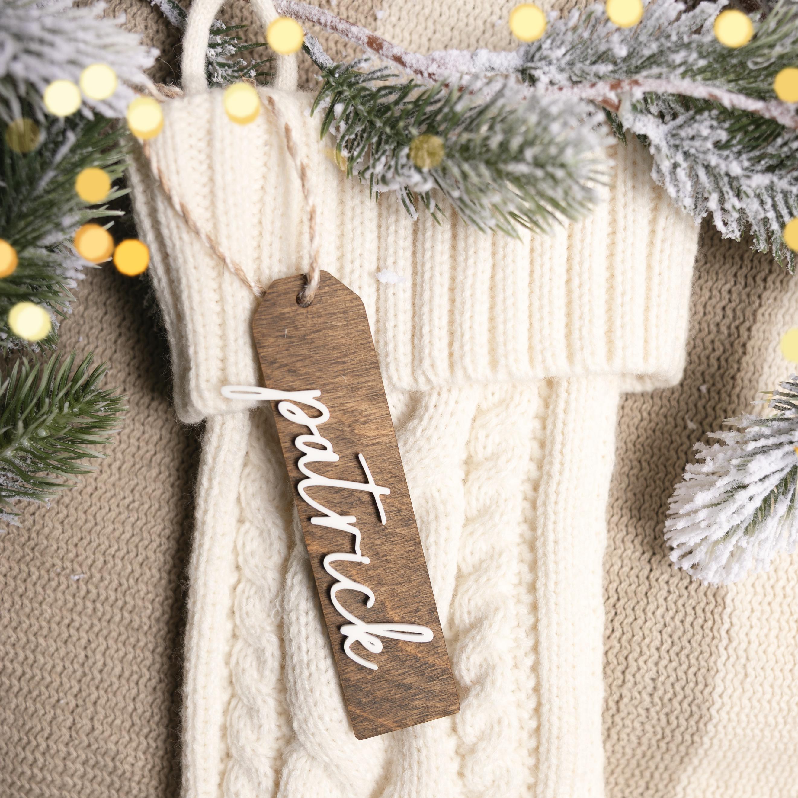 Personalized Name Christmas Stocking Tag 2025 | 3D Christmas Tree Stocking Tag, Custom Name Christmas Ornament, 3D Holiday Ornament,Tree