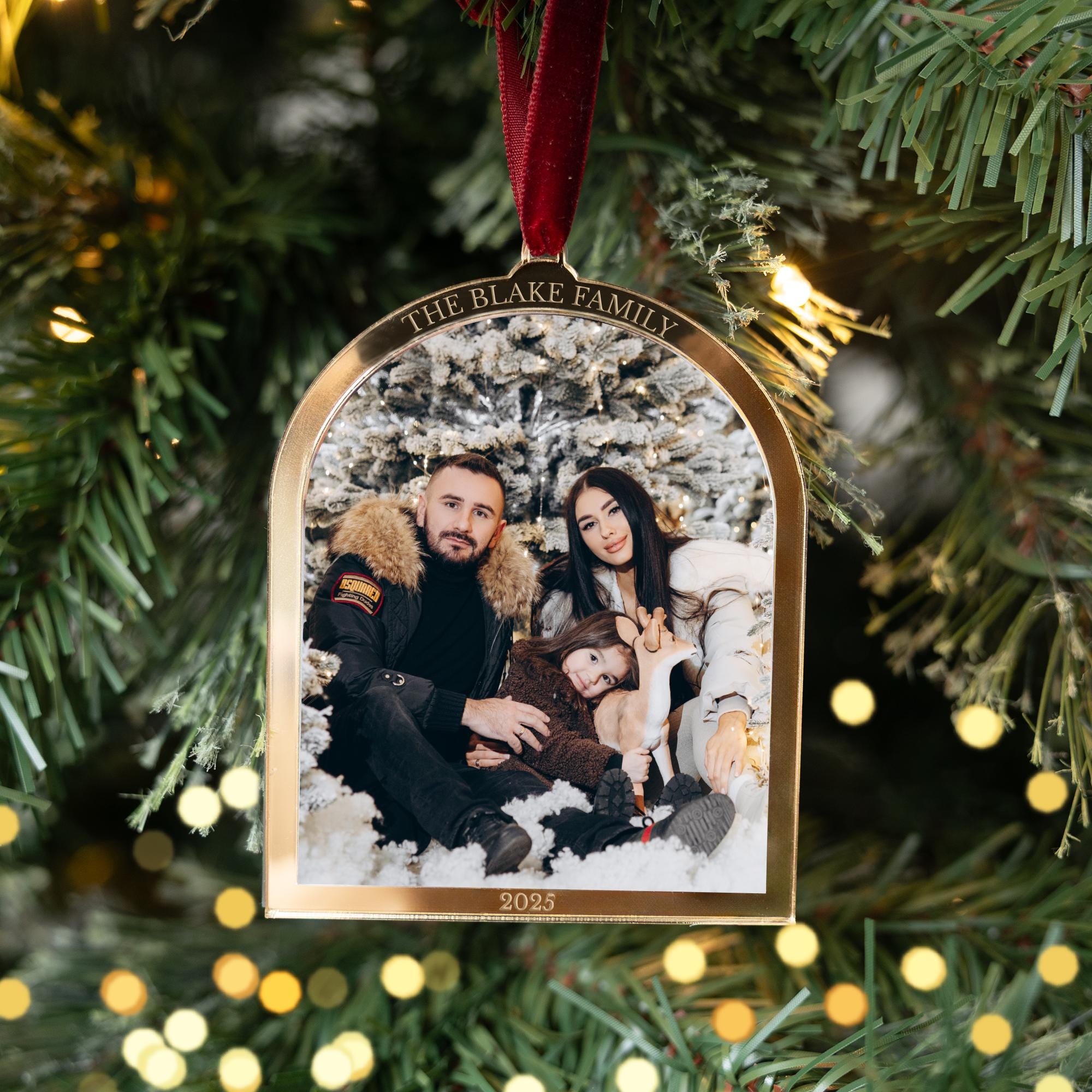 Custom Family Photo Christmas Ornament, Personalized Picture Ornament, 2025 Photo Ornament, Family Keepsake Ornament