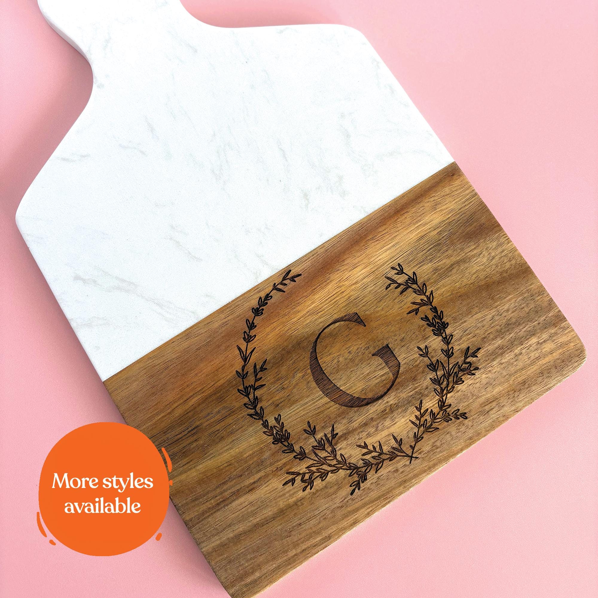 Personalized Marble Wood Cutting Board, Custom Engraved Charcuterie Board, Wedding Gift, Housewarming Gift, Coasters, Cutlery