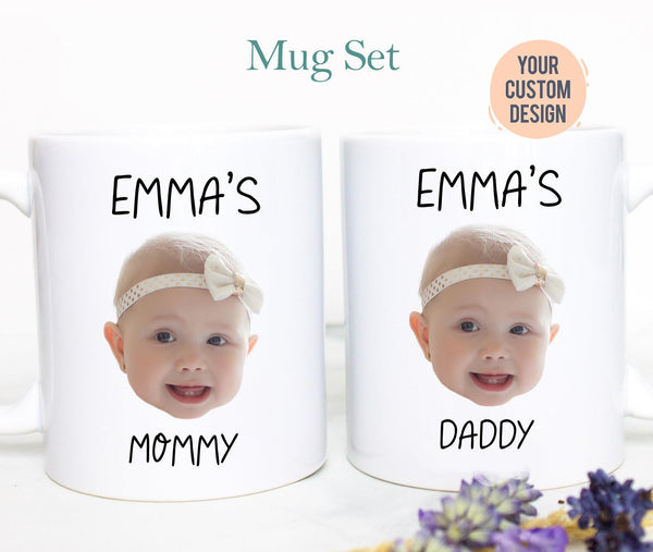 Custom Child Face Photo Gift For Mom Dad Individual OR Mugset, Personalized Photo Mug, Christmas Gift, Parents Birthday, Baby Face Gift Mug