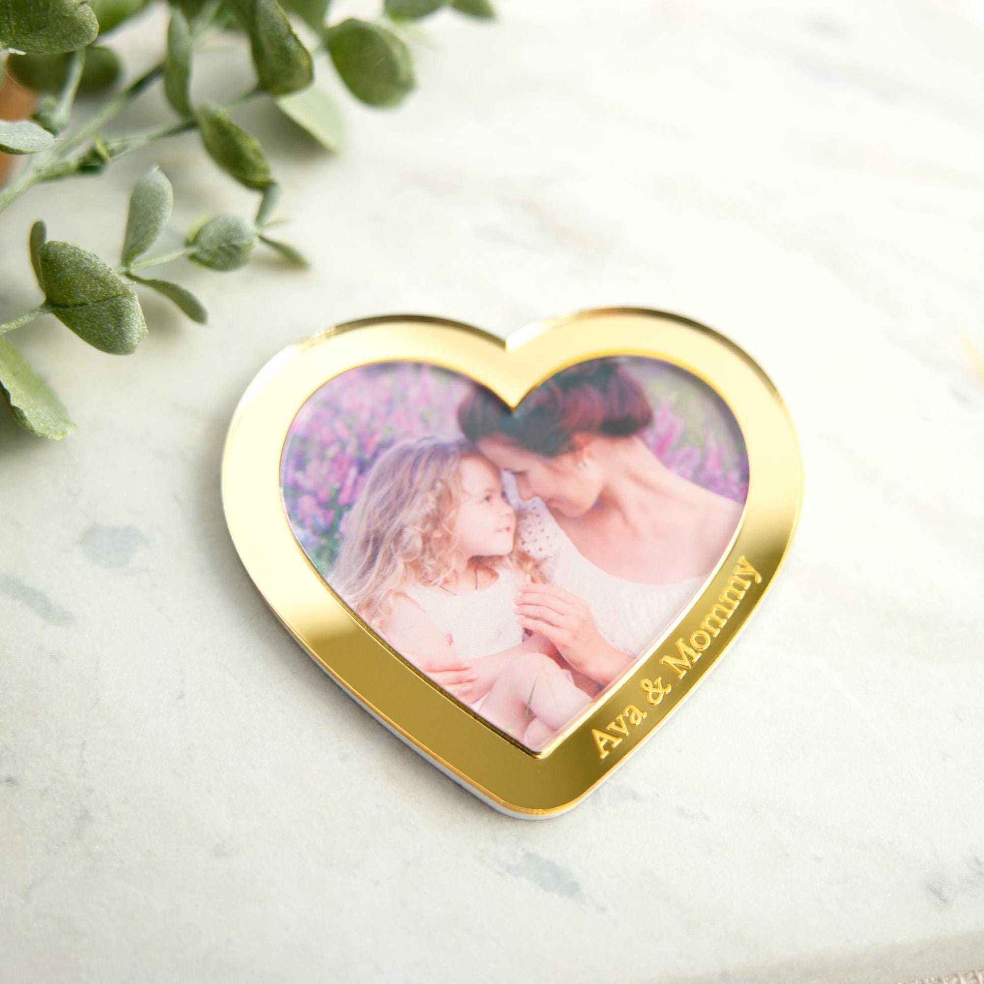 Personalized Heart Photo Magnet for Mom, Mother's Day Gift, Custom Picture Magnet, Fridge Photo Gift, Grandma Photo Magnet