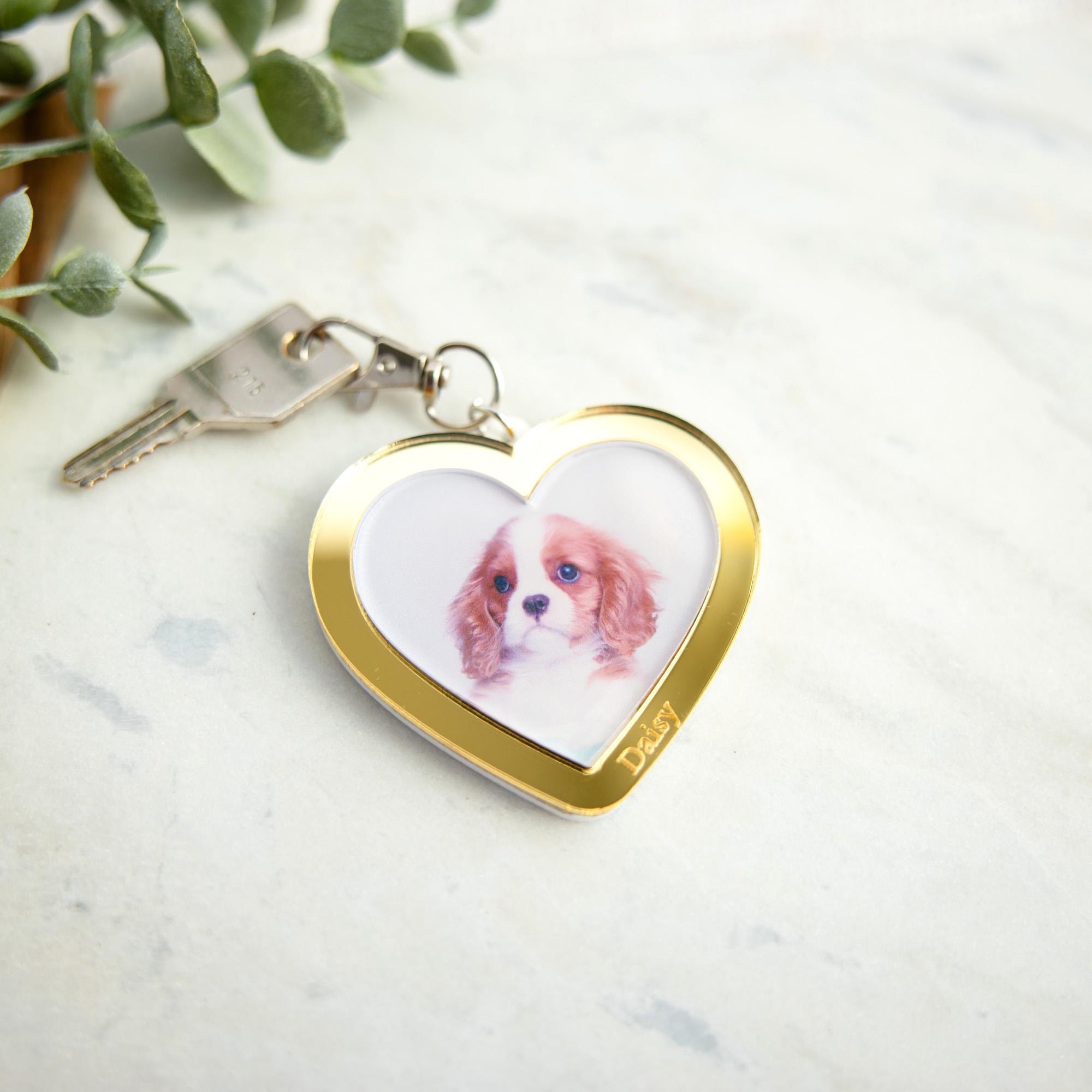 Personalized Photo Keychain, Heart Keychain, Custom Picture Keychain, Mom Gift, Mother's Day Gift, Gift for Mom, Personalized Grandma Gift