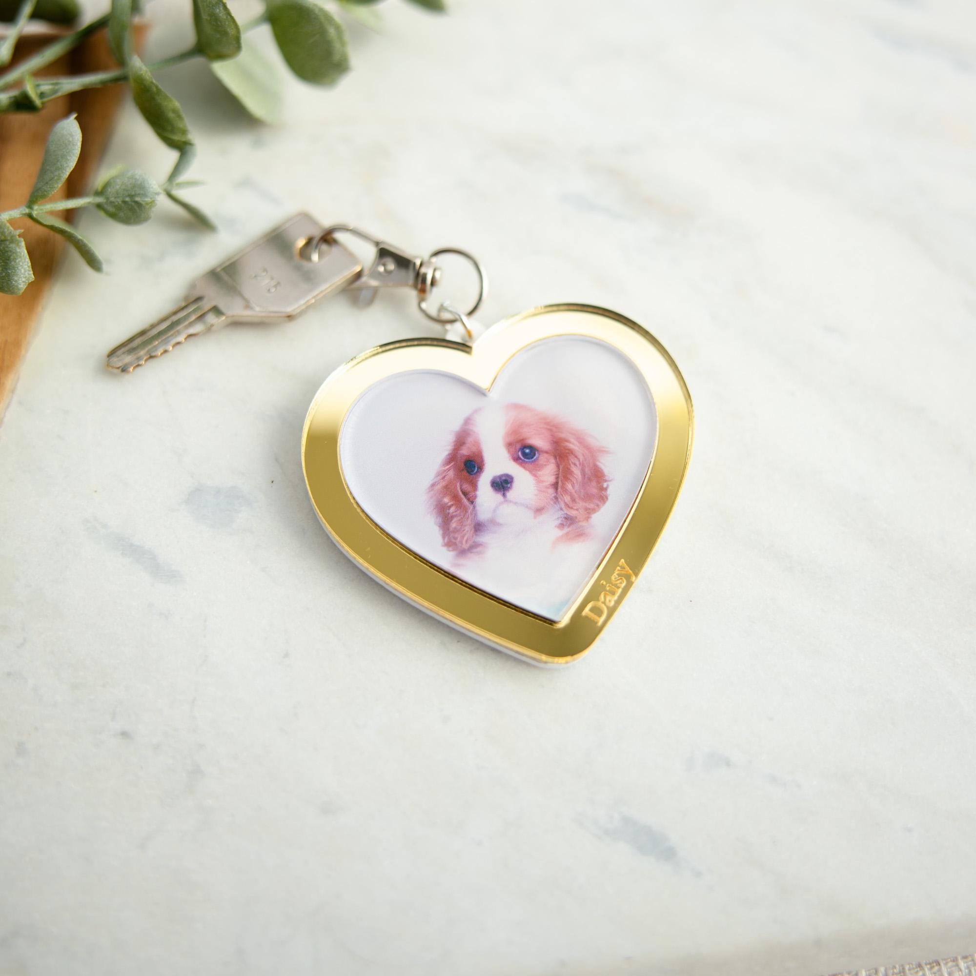 Personalized Photo Keychain, Heart Keychain, Custom Picture Keychain, Mom Gift, Mother's Day Gift, Gift for Mom, Personalized Grandma Gift