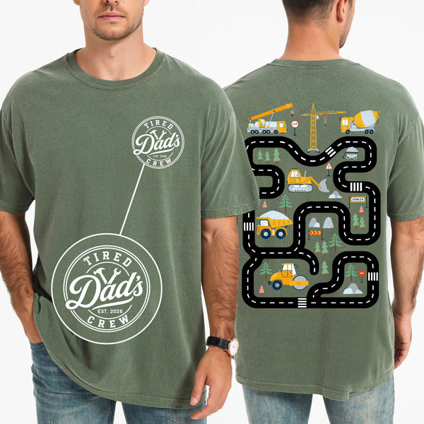 Comfort Colors® Tired Dads Club Shirt, Dad Shirt, Construction Truck Dad Tee, Funny Dad Gift, Car Track Shirt, Fathers Day Gift