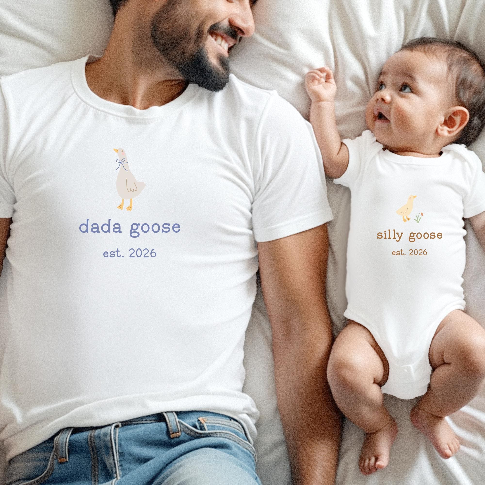 Matching Dad And Child Shirts, Dada Goose Silly Goose Set, Personalized Family Shirts, Fathers Day Gift, Daddy And Me