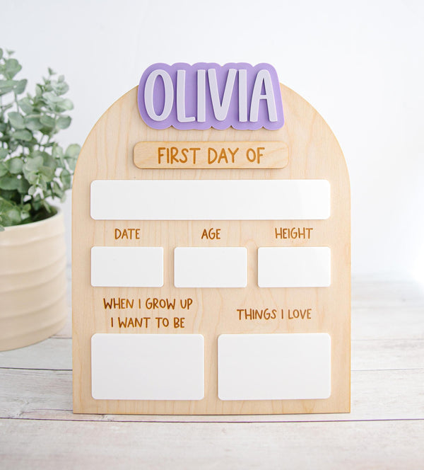 First & Last Day of School Sign, Custom Back to School Board, Reusable School Milestone Board, Photo Prop Sign
