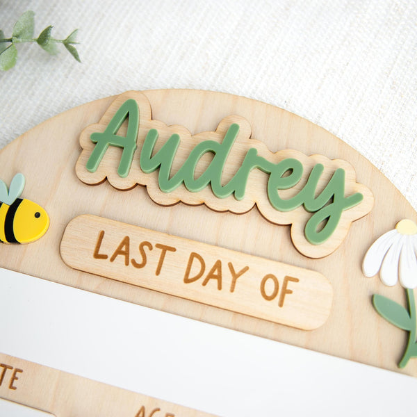 Personalized First & Last Day of School Sign - Wildflowers