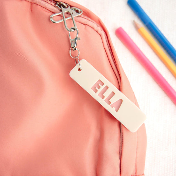 Personalized Backpack Name Tag, Acrylic Kids Backpack Tag, Custom Name Keychain, Lunch Box Tag, Daycare Bag Tag, Back to School Bag Charm