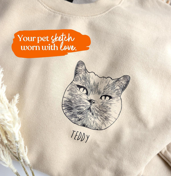 Custom Pet Portrait Shirt or Sweatshirt