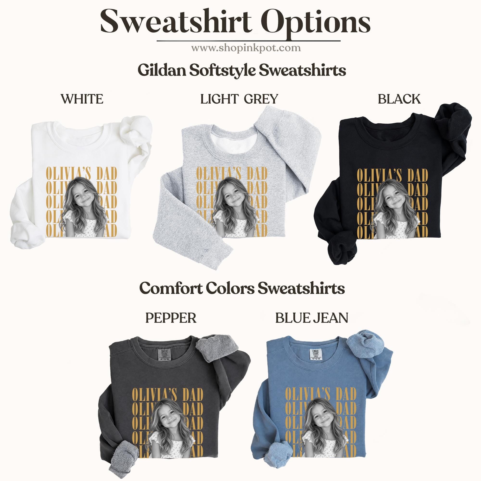 Comfort Colors® Custom Dad Photo Shirt or Sweatshirt, Personalized Vintage Dad T-Shirt, Father’s Day Gift for Dad