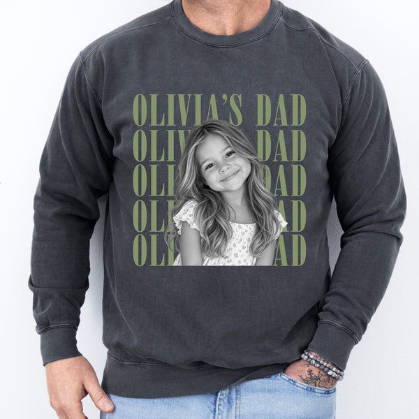 Comfort Colors® Custom Dad Photo Shirt or Sweatshirt, Personalized Vintage Dad T-Shirt, Father’s Day Gift for Dad