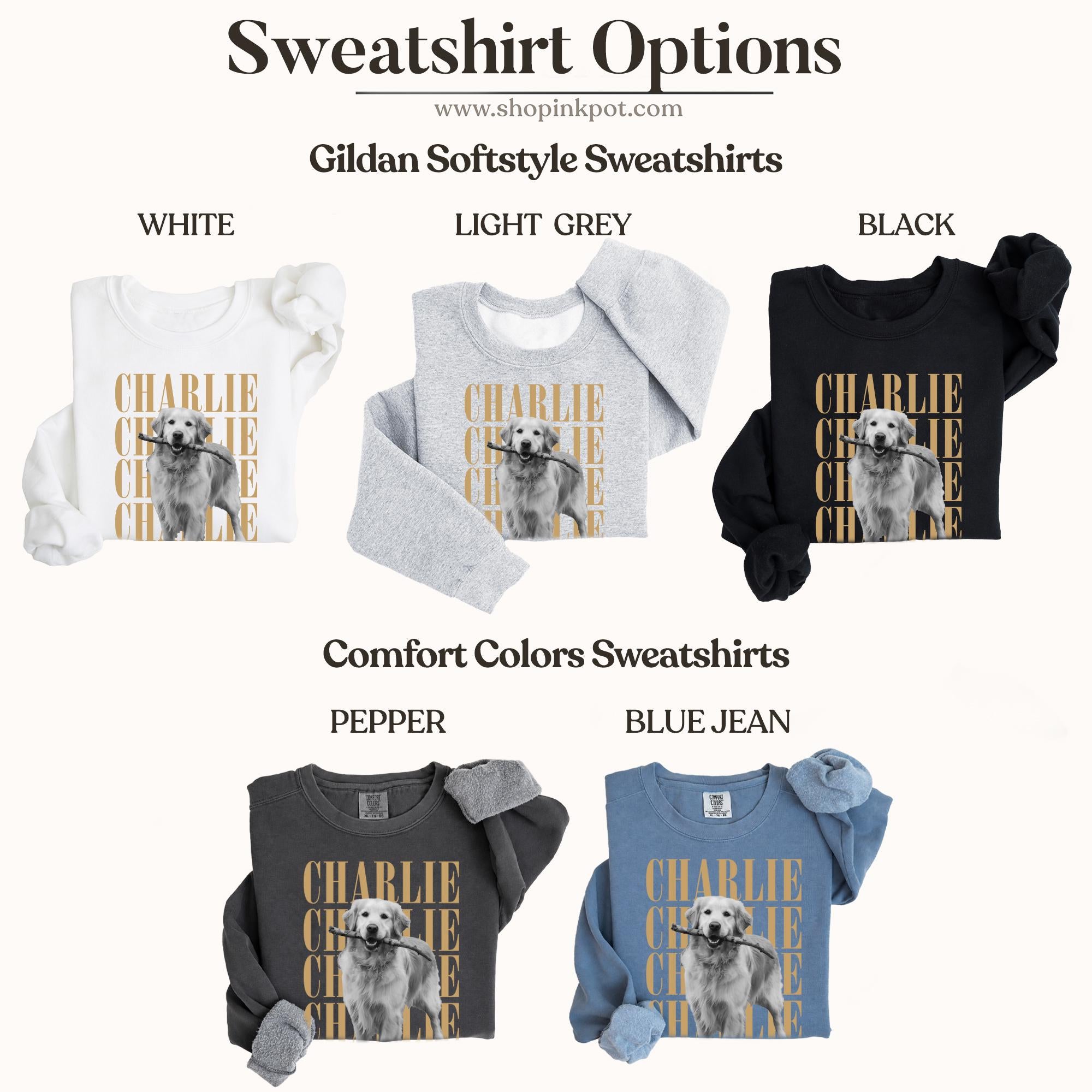 Comfort Colors® Custom Pet Photo Shirt, Personalized Dog Mom or Dad Shirt or Sweatshirt, Vintage Pet Portrait T-Shirt