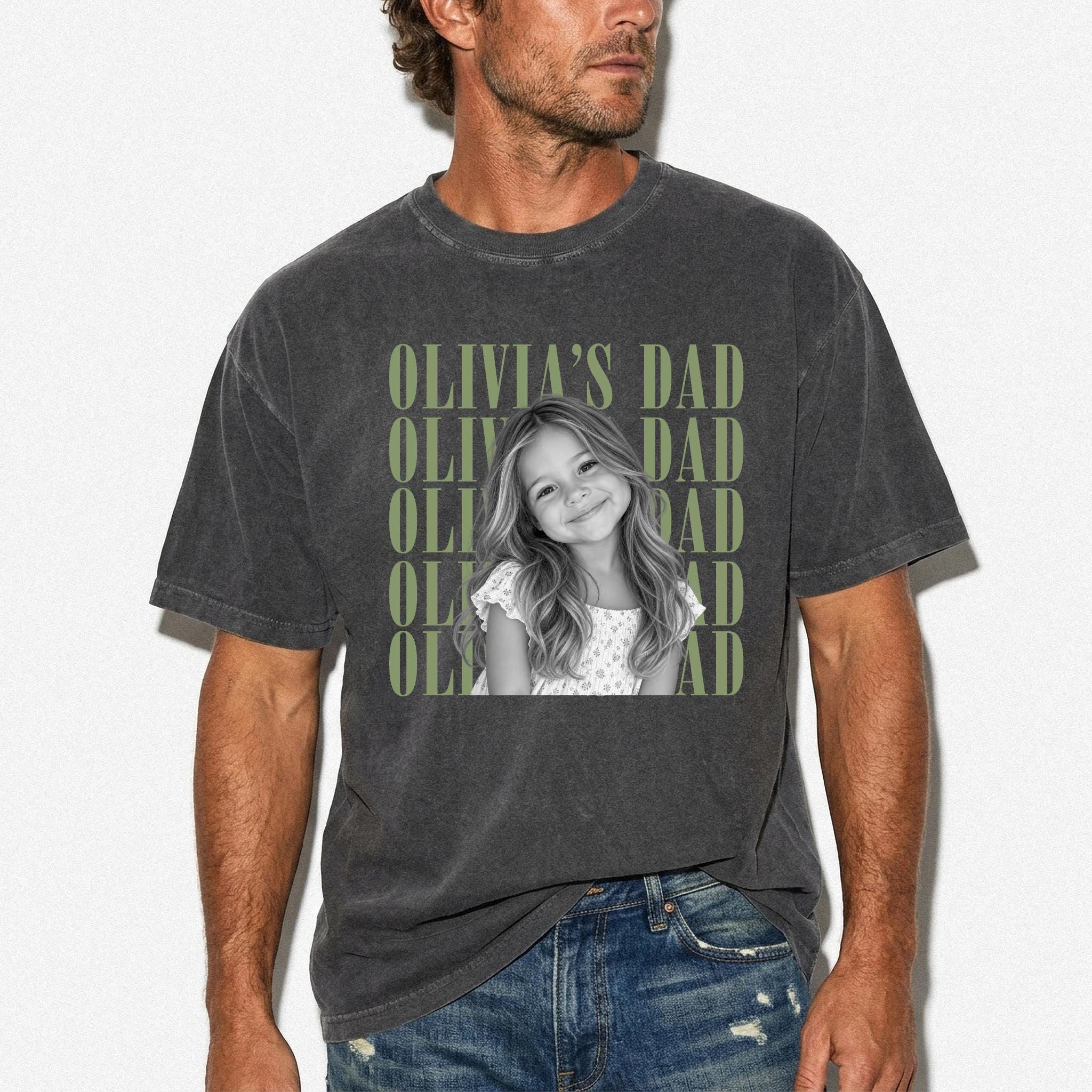 Comfort Colors® Custom Dad Photo Shirt or Sweatshirt, Personalized Vintage Dad T-Shirt, Father’s Day Gift for Dad