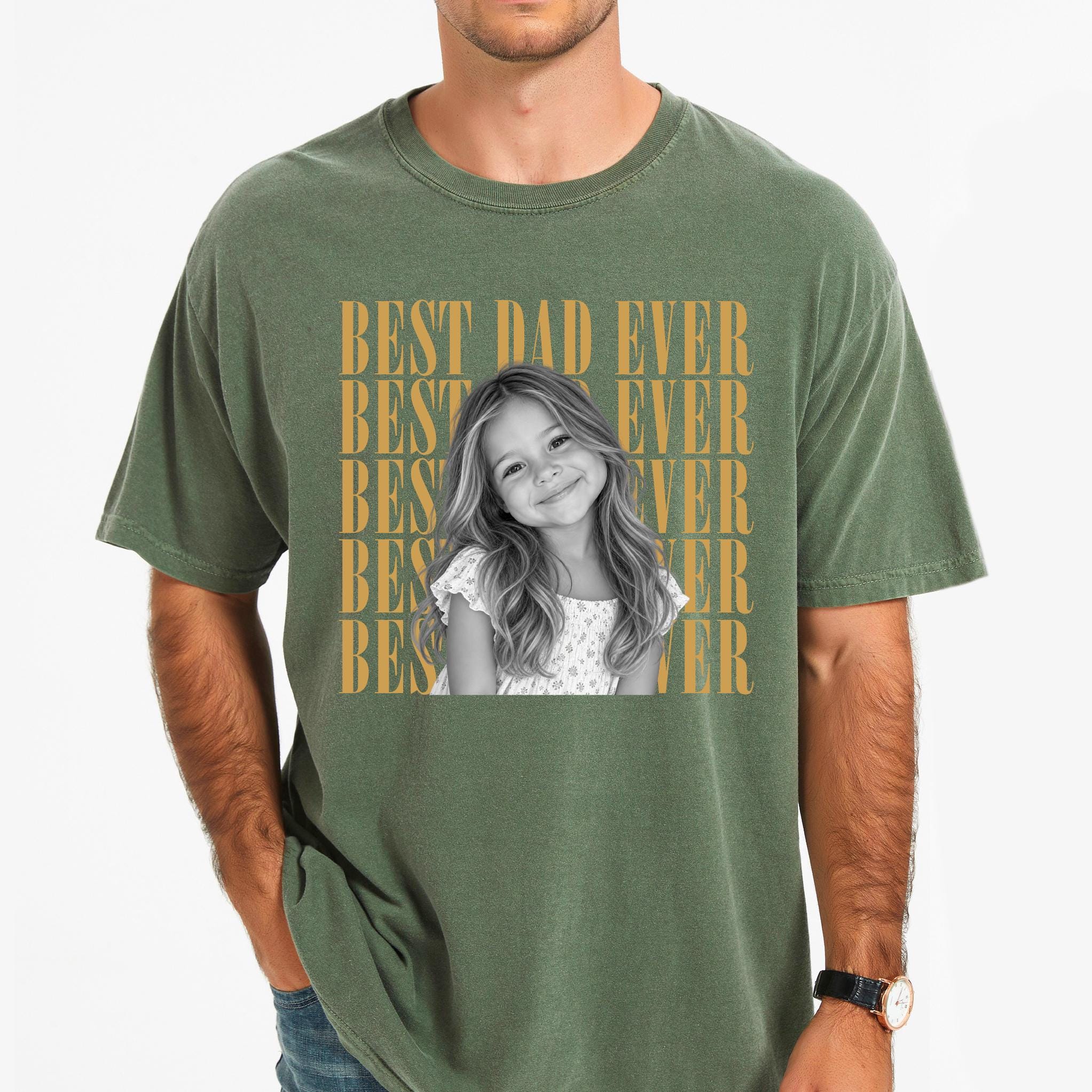 Comfort Colors® Best Dad Ever Photo Shirt or Sweatshirt, Custom Dad Shirt, Personalized Photo T-Shirt, Father’s Day Gift