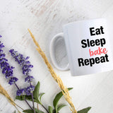 Eat Sleep Bake Repeat - White Ceramic Mug