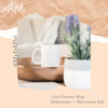 Peach Floral Personalized Grandma Name EST - White Ceramic Mug - Inkpot
