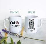 Personalized Cat Mom Mug- White Ceramic Custom Mug - Inkpot