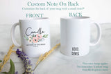 Pink Blush Floral Mother of the Bride Custom Name and Date - White Ceramic Mug - Inkpot