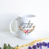 Floral Rustic Personalized Grandma Name Est  - White Ceramic Mug - Inkpot