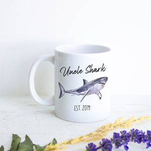 Uncle Shark Watercolor - White Ceramic Mug - Inkpot