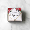 Bridesmaid Pearl Necklace Gift - Red Floral - Inkpot