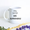 49% Sister 51% Superhero - White Ceramic Mug - Inkpot