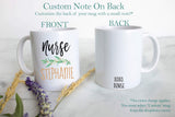 Nurse Greenery Monogram With Custom Name - White Ceramic Mug