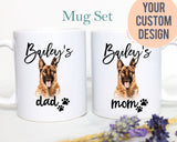 Personalized German Shepherd  Dog Individual or Mug Set - White Ceramic Custom Mug