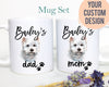 Personalized White Terrier Dog Individual or Mug Set - White Ceramic Custom Mug