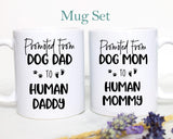Promoted from Dog Dad to Human Daddy and Mommy Individual or Mug Set - White Ceramic Mug - Inkpot