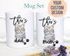 Personalized Tabby Cat Mom and Dad Individual or Mug Set #3- White Ceramic Custom Mug