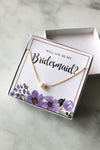 Bridesmaid Pearl Necklace Gift - Purple Floral