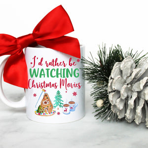 Custom Holiday Mug, Christmas Movie Watching Mug, Christmas Mug, Personalized Christmas Mug, Christmas Coffee Mug Stocking Stuffer Santa Mug