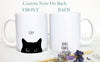 Personalized Black Cat Name Mug #2 - White Ceramic Custom Mug - Inkpot
