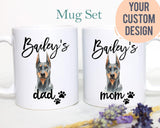 Personalized Doberman Mom and Dad Individual or Mug Set - White Ceramic Custom Mug - Inkpot