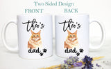 Personalized Orange Tabby Cat Mom and Dad Individual or Mug Set - White Ceramic Custom Mug