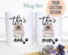 Personalized Himalayan Cat Mom and Dad Individual or Mug Set- White Ceramic Custom Mug