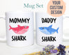 Mommy and Daddy Shark Individual or Mug Set - White Ceramic Mug