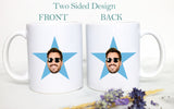 STAR Face Mug #2,Personalized Star Mug, Birthday Gift, Gift for Him, Gift For Her, Christmas Gift, Office, Coworker Gift, Stocking Stuffer